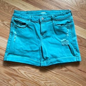 LAST CHANCE! 🎈OLD NAVY Women’s Mid-Rise Light Green Denim Shorts 6